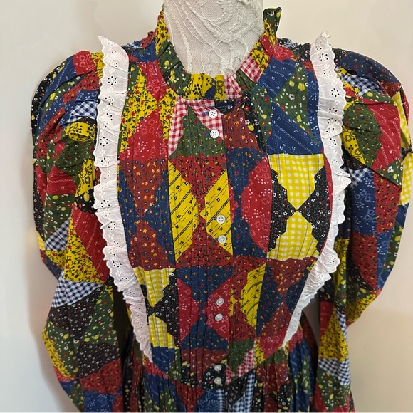 NWT DOEN Nicolette Countryside Patchwork Cotton Praire Maxi Dress sz M - Picture 9 of 15